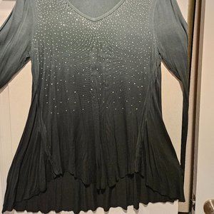Women's long sleeve sequined front Gray color Medium sized